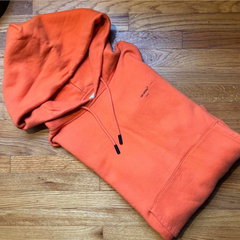 Off-White Orange Logo Hoodie - Large